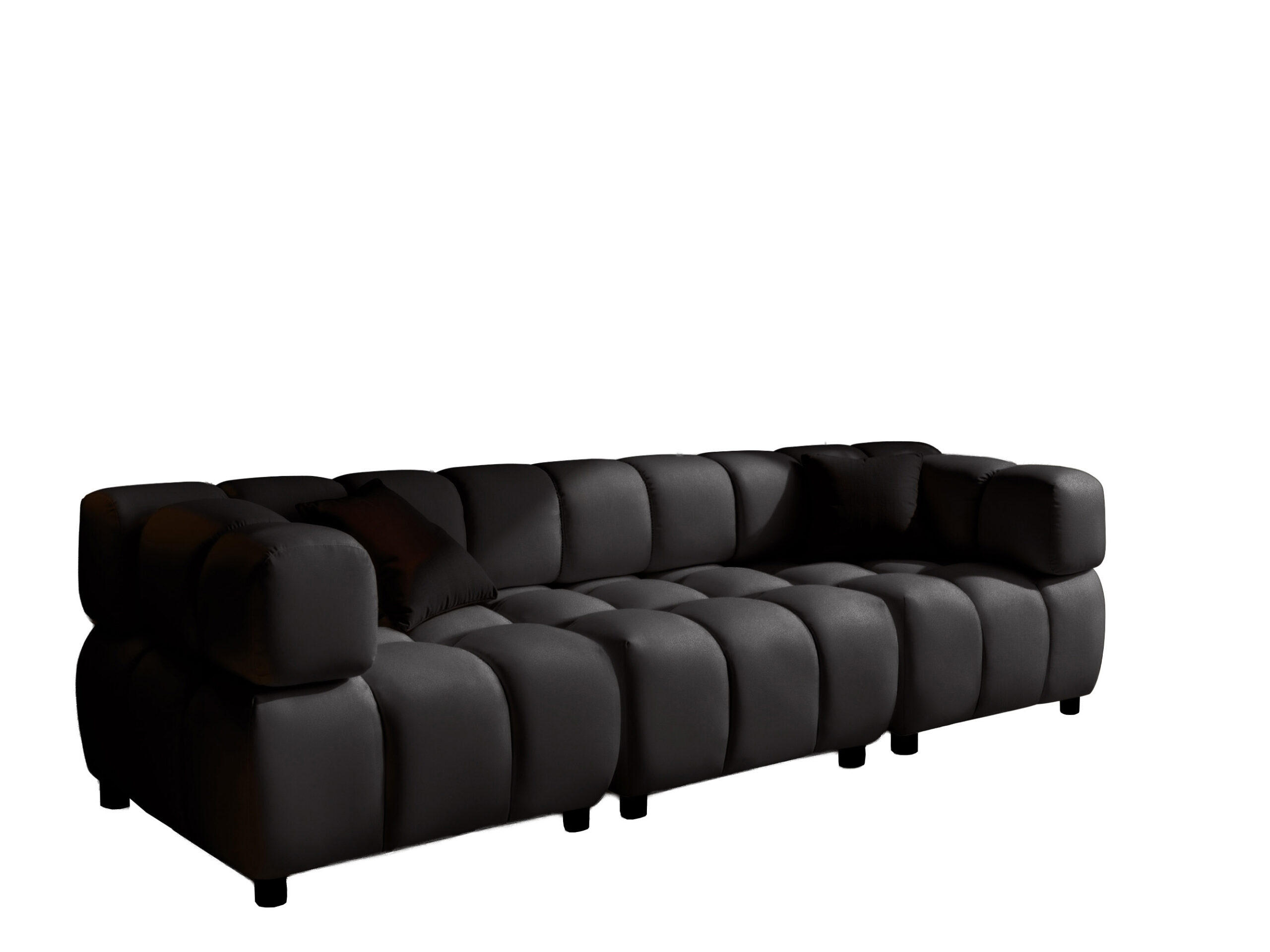 SOFA 4-Sitzer Modular, Couch, Veloursstoff Bluvel, Schwarz, Bolla - Schwarz, Holz (192/71/96cm) - Kaiser Möbel