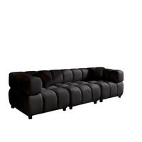 SOFA 4-Sitzer Modular, Couch, Veloursstoff Bluvel, Schwarz, Bolla - Schwarz, Holz (192/71/96cm) - Kaiser Möbel