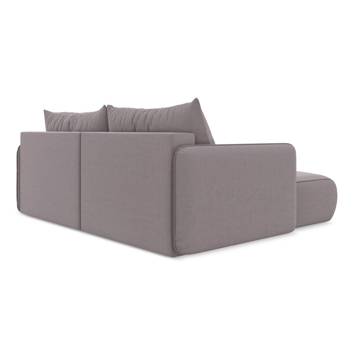 ECKSOFA mit Schlaffunktion Samt Stoff Violett - Lila/Flieder, Kunststoff/Textil (148/207cm) - LaMiaSofa