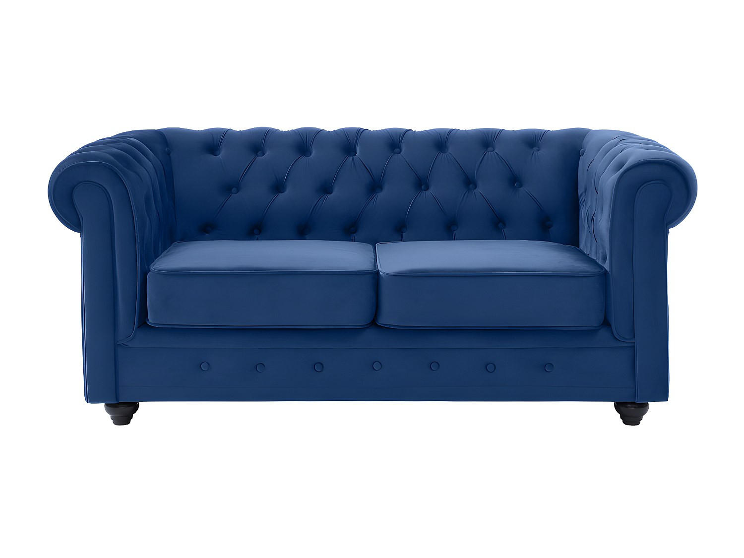 SOFA ohne Schlafmöglichkeit - 2 Personen - Samt, Stoff - Königsblau - - Blau, Textil (165/72/88cm) - Vente-Unique