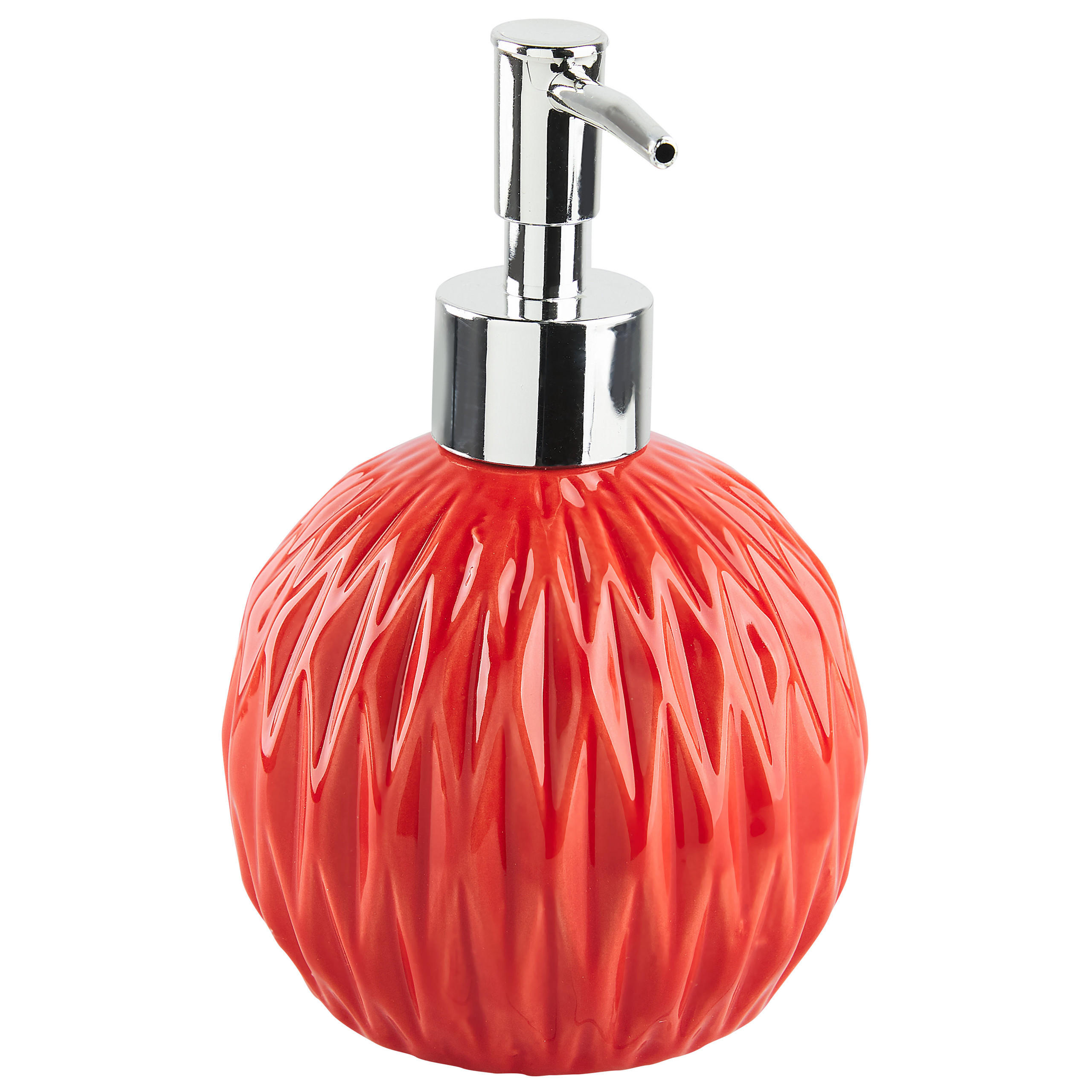 BADEZIMMER Set 3-teilig Keramik rot Belem - Rot, Stein (11/15/11cm) - Beliani