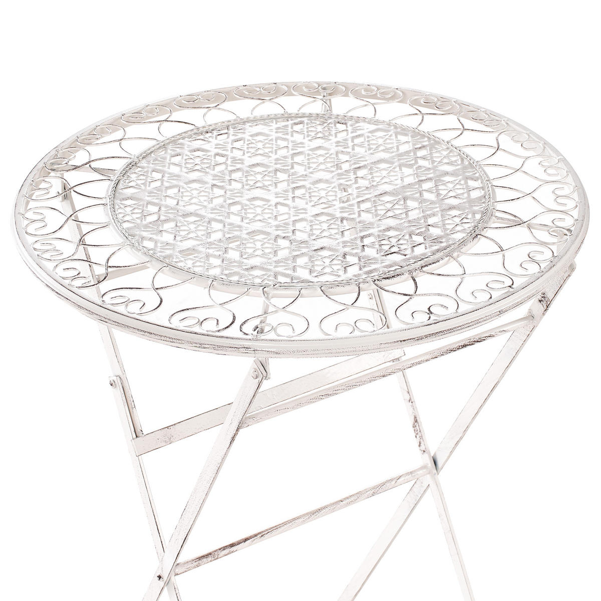 GARTEN-BARTISCH 60 cm Beige Trieste - Beige, Metall (60/60/90cm) - Beliani