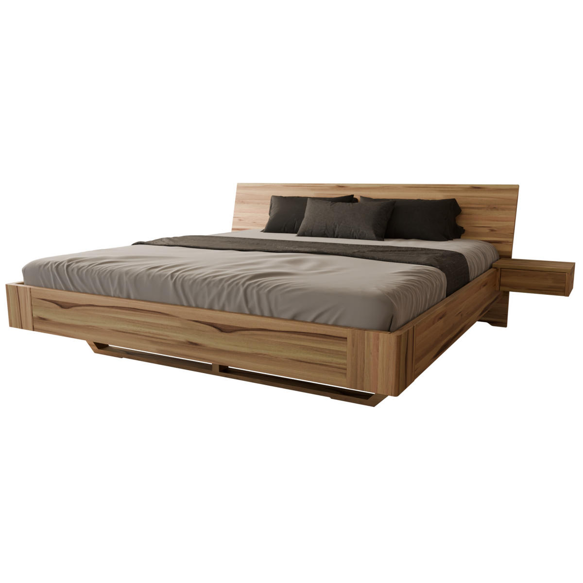 SCHWEBEBETT 140/200 cm aus Kernbuche - Braun, Holz (140/200cm) - MeinMassivholz