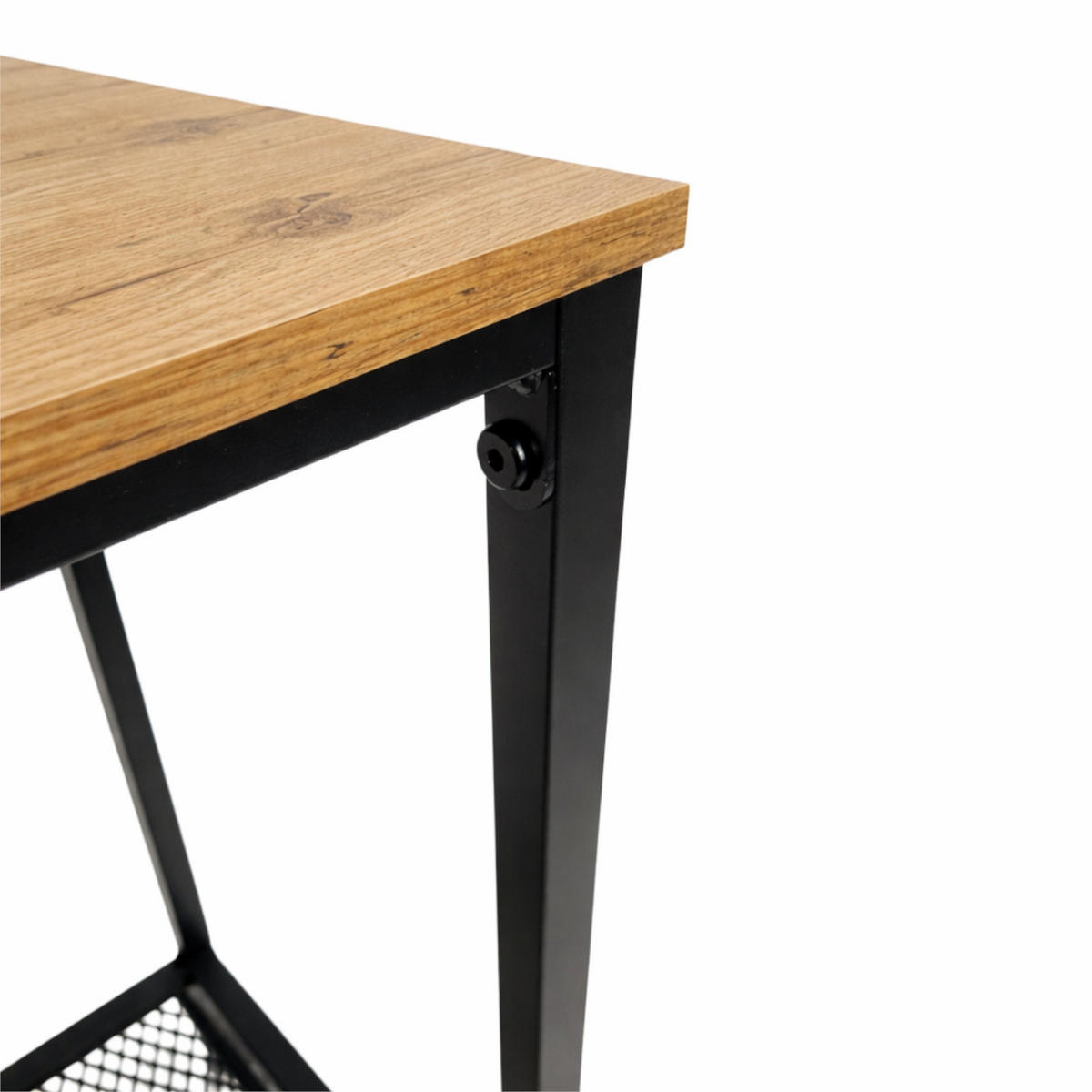 KONSOLENTISCH Holzoptik Metall Eichefarben Schwarz mit Ablage 60x30x60 cm - Eichefarben/Schwarz, Holzwerkstoff/Metall (30/60/60cm) - Begryf