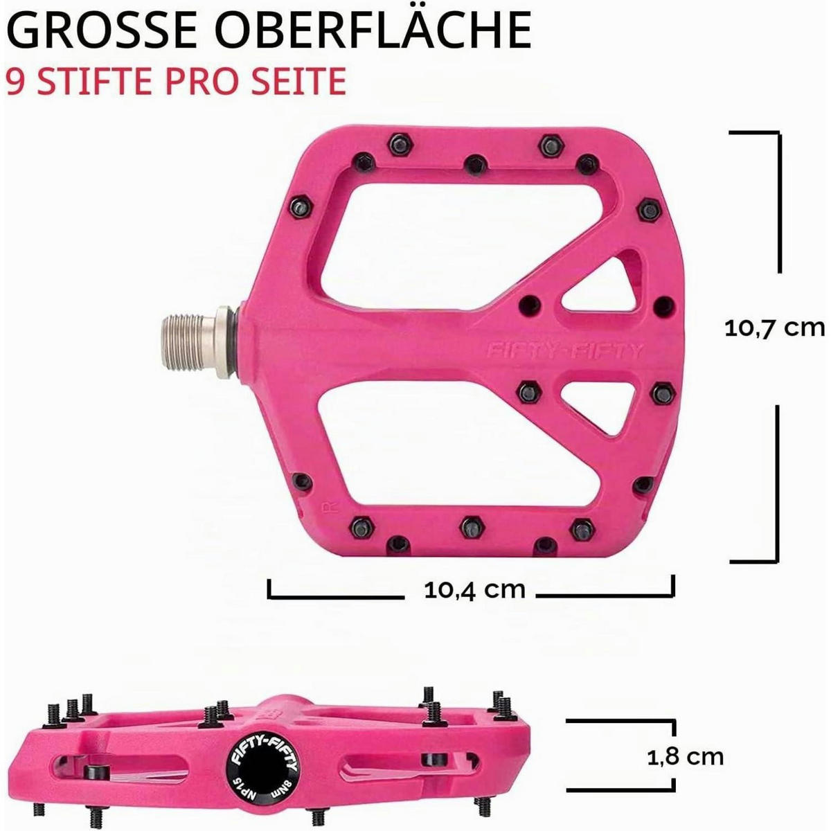 FAHRRADPEDALE Nylon Composite Rosa - Rosa, Kunststoff (10.4/1.5/10.6cm)