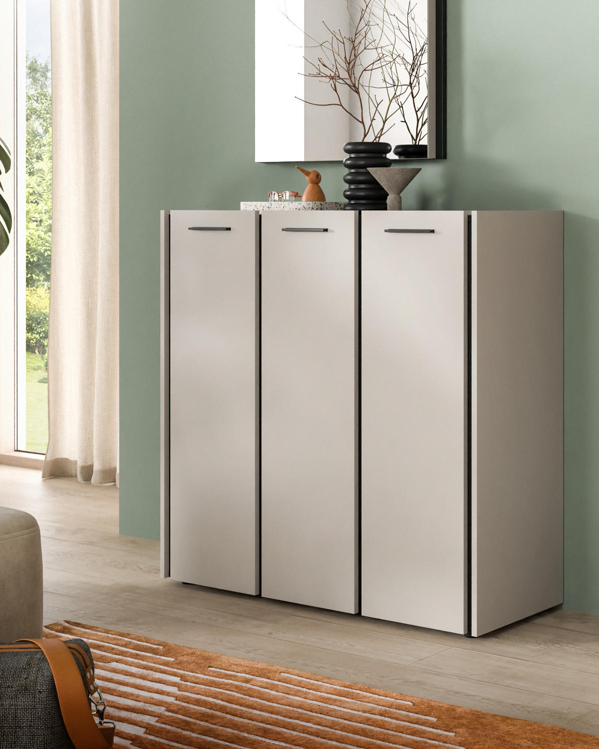 SCHUHKOMMODE EMIL (B/H/T: ca. 113/106/37 cm) in Kaschmir/Kaschmir - Sandfarben, Holzwerkstoff (113/106/37cm)