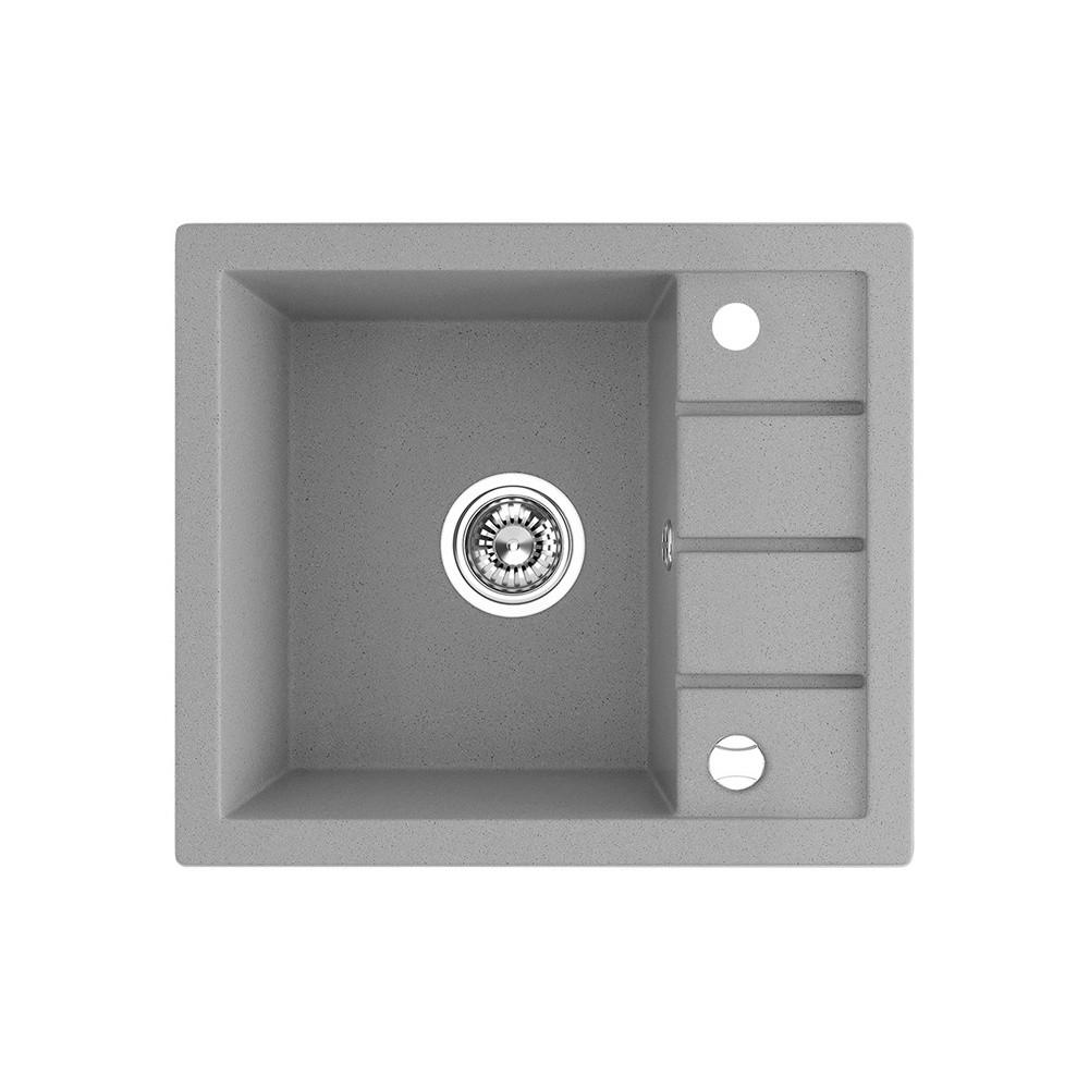 EINBAUSPÜLE Trzynastka Grau, Einzelbecken, 49,5/57/18,5 cm - Grau, Stein (49.5/18.5/57cm) - bad land