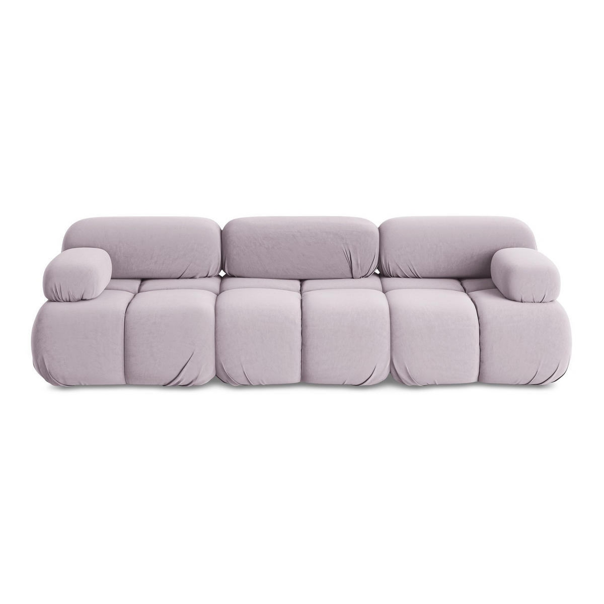 3-SITZER SOFA Samt Stoff Violett - Lila/Flieder, Kunststoff/Textil (285/70/96cm) - LaMiaSofa