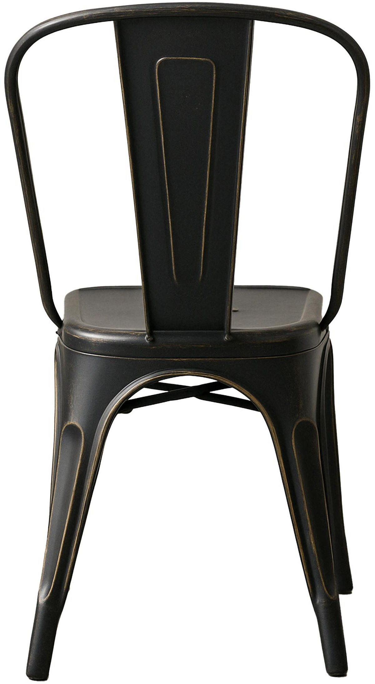 BESUCHERSTUHL Metall Schwarz-Gold - Goldfarben/Schwarz, Metall (44/89/48cm) - CLP