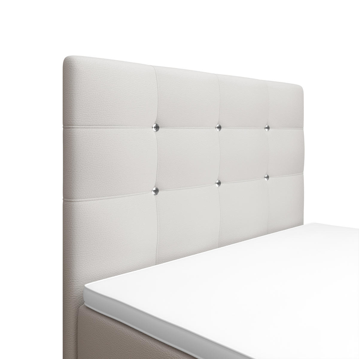 BOXBETT KLEO 90x200, mit Matratze H3 und Topper, Madryt 120 - Weiß, Holz/Kunststoff (90/200cm) - Bedante