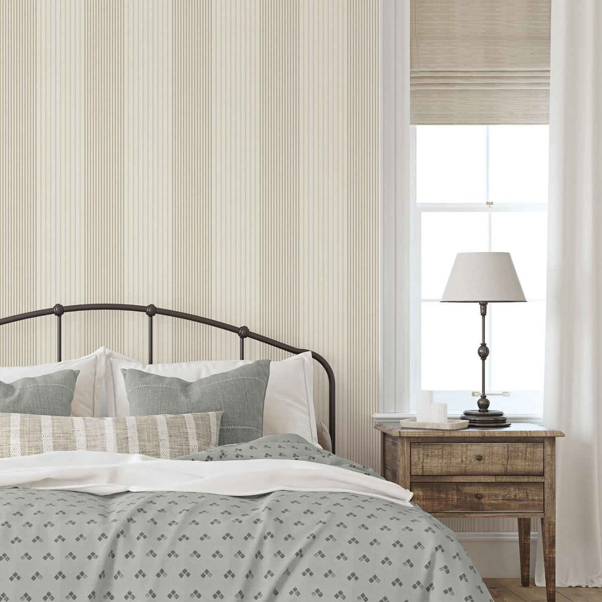 TAPETE Streifen 53 cm x 10.05 m - Beige, Papier (53/1000cm) - Sanders & Sanders