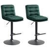 BARHOCKER 2er Set Samt grün - Schwarz/Grün, Textil/Metall (42/94/56cm) - CLP