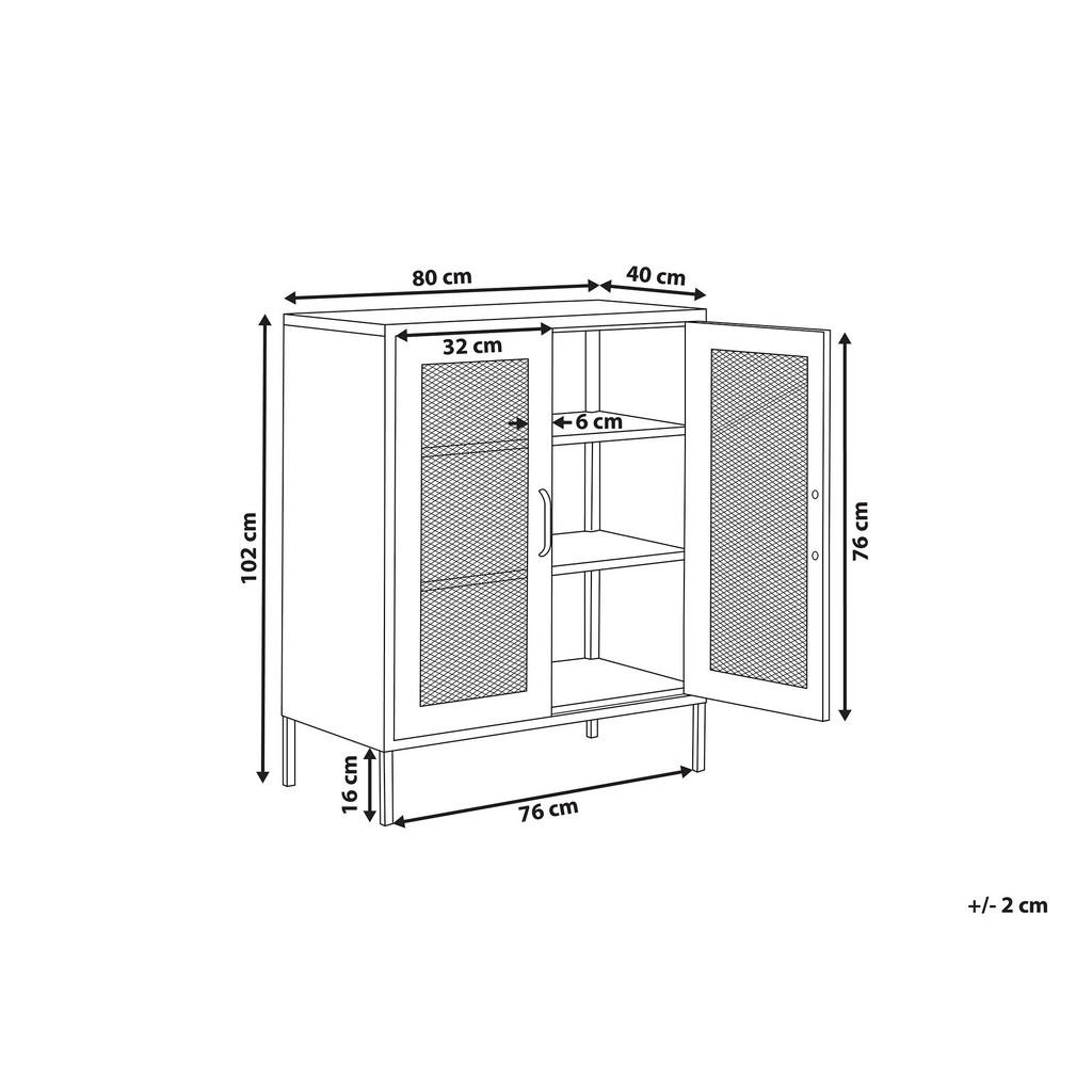 Thumbnail - Beliani Schrank, Grün, Metall, 80x102x40 cm, Wohnzimmer, Kommoden & Sideboards, Sideboards