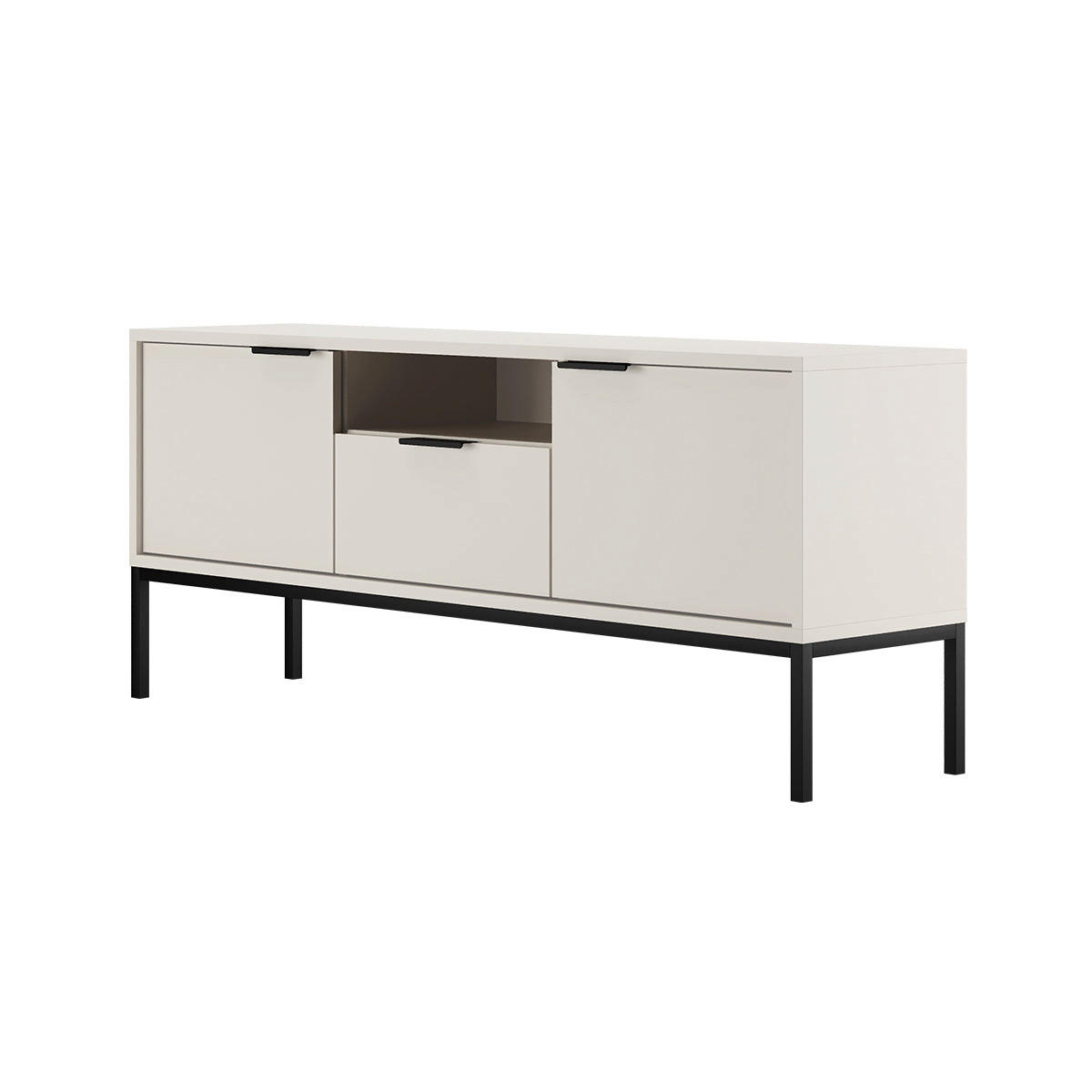 TV OMARICA Seattle Črno-belo - črna/bela, leseni material (135/56.4/33cm) - Petits-meubles