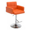 BARHOCKER Lederlook orange - Chromfarben/Orange, Textil/Metall (60/93/56cm) - CLP