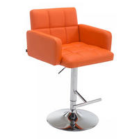 BARHOCKER Lederlook orange - Chromfarben/Orange, Textil/Metall (60/93/56cm) - CLP