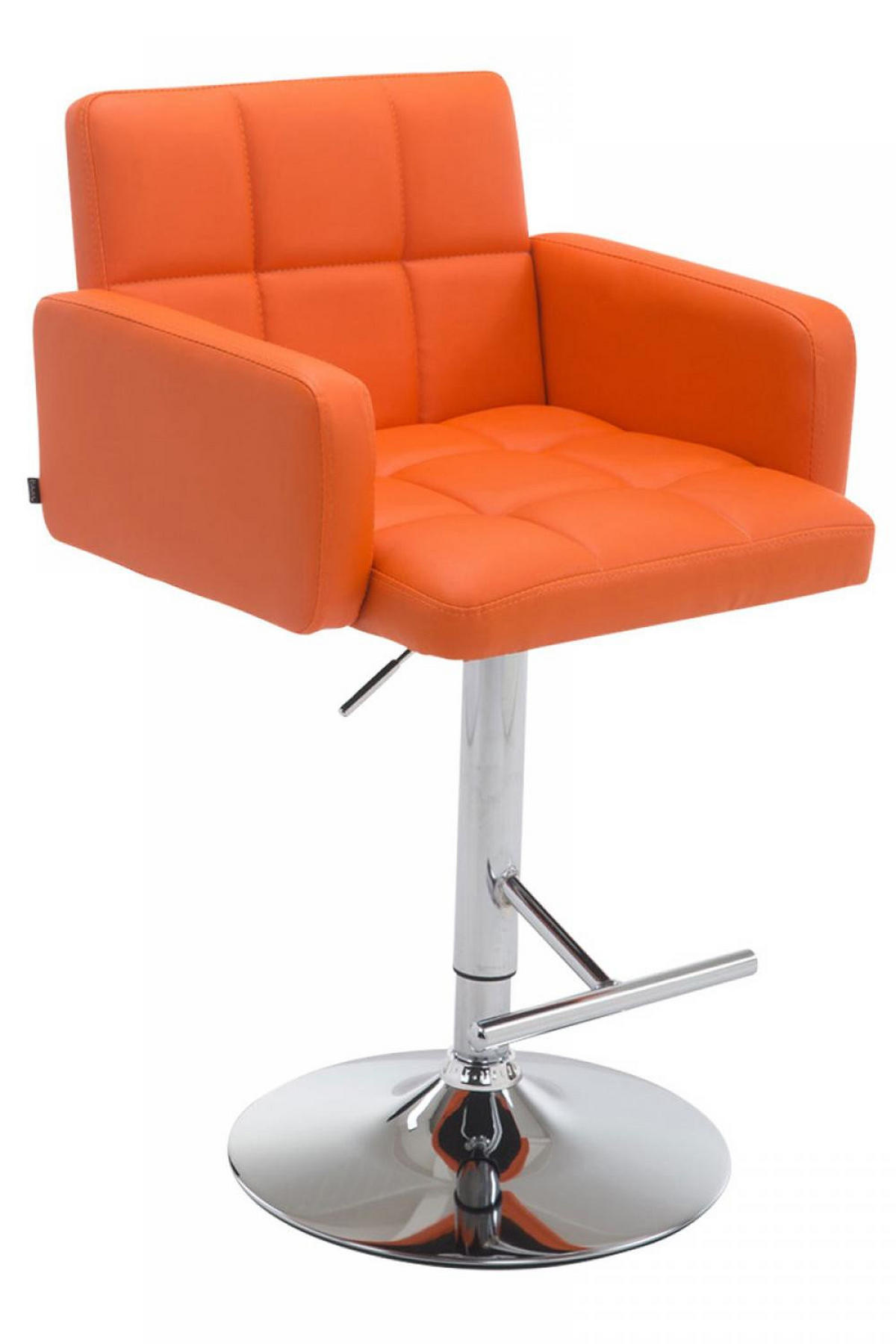 BARHOCKER Lederlook orange - Chromfarben/Orange, Textil/Metall (60/93/56cm) - CLP