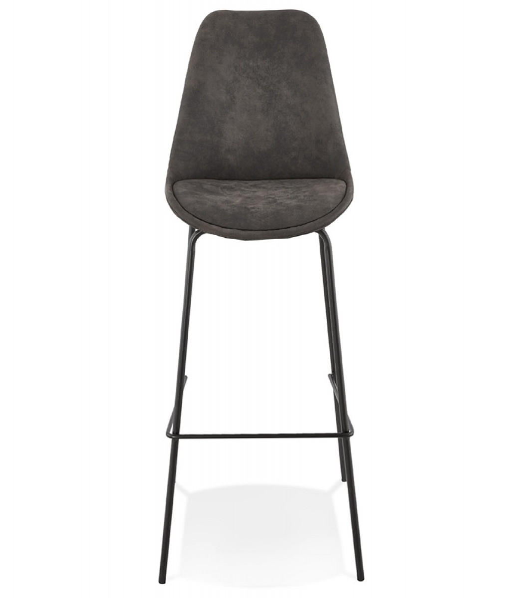 BARHOCKER Mikrofaser Sitz mit Metallgestell TAO, Anthrazit 45x49x115 cm - Anthrazit/Schwarz, Textil/Metall (45/115/49cm) - KADIMA DESIGN