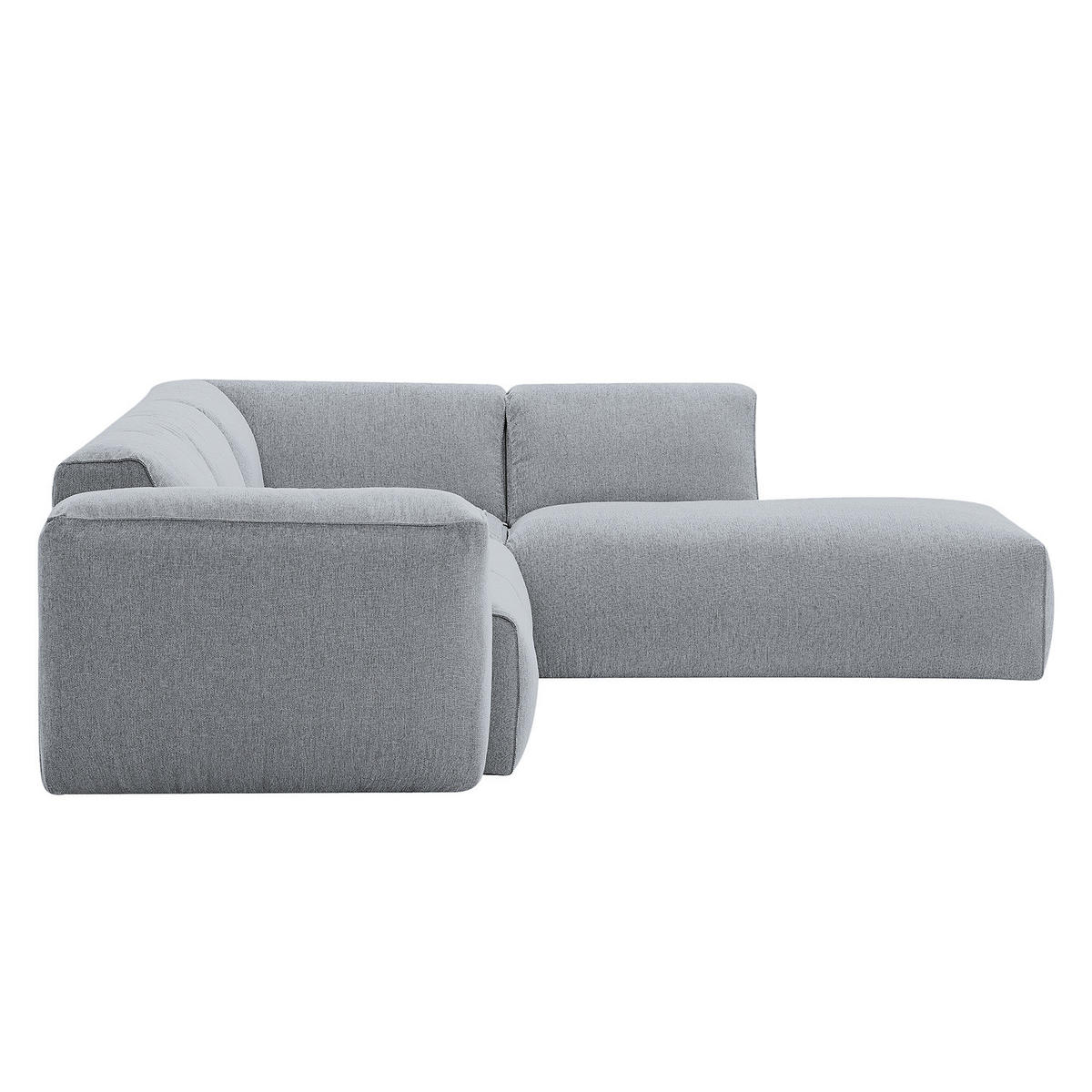 3-SITZER ECKSOFA mit Recamiere - Hellgrau/Schwarz, Kunststoff/Textil (295/231cm) - home24