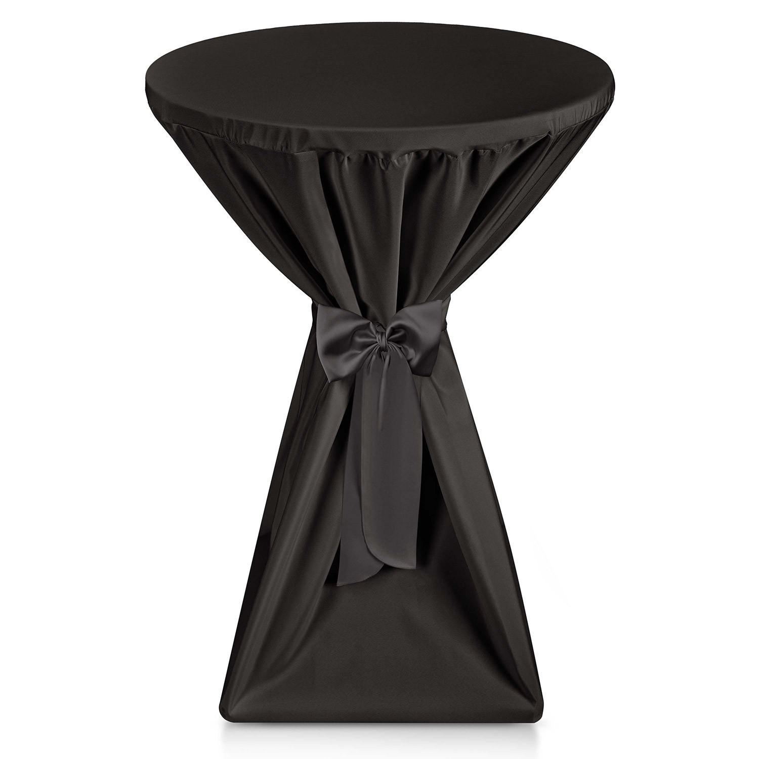 Beautissu Stehtischhusse Schwarz 80x145 cm