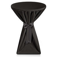 STEHTISCHHUSSE Premium Ø 70cm Schwarz - Schwarz, Kunststoff/Textil (70/145cm) - Beautissu 