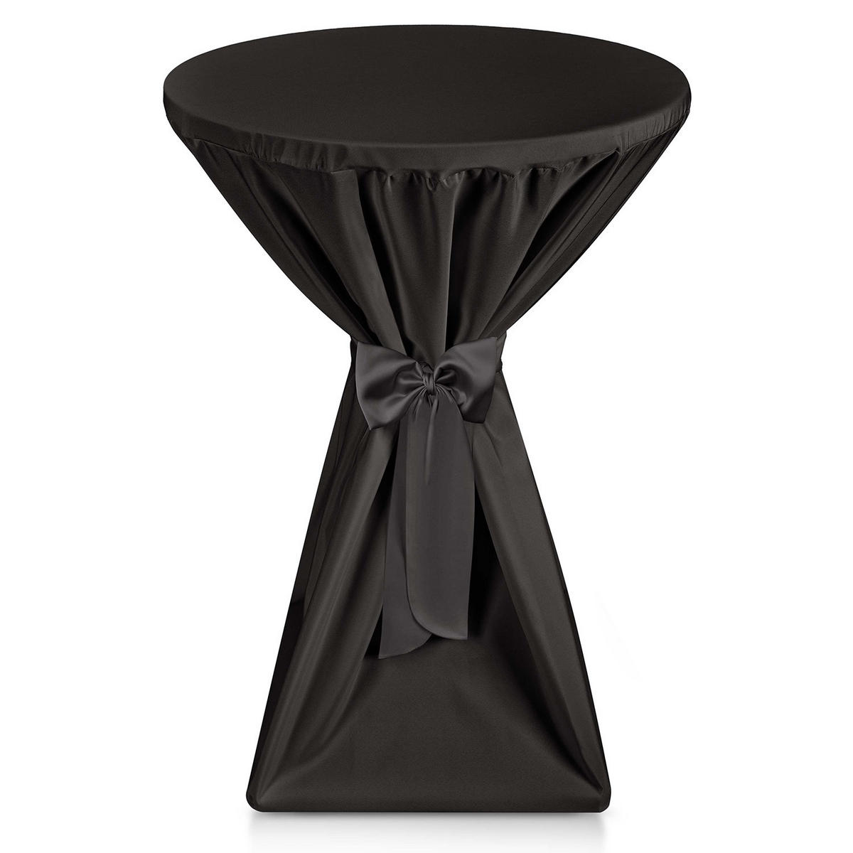 STEHTISCHHUSSE Premium Ø 70cm Schwarz - Schwarz, Kunststoff/Textil (70/145cm) - Beautissu 