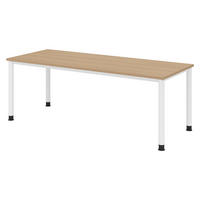 SCHREIBTISCH Serie-H 80/200/74 cm in Eichefarben/Weiß - Eichefarben/Weiß, Holzwerkstoff (80/200/74cm) - bümö
