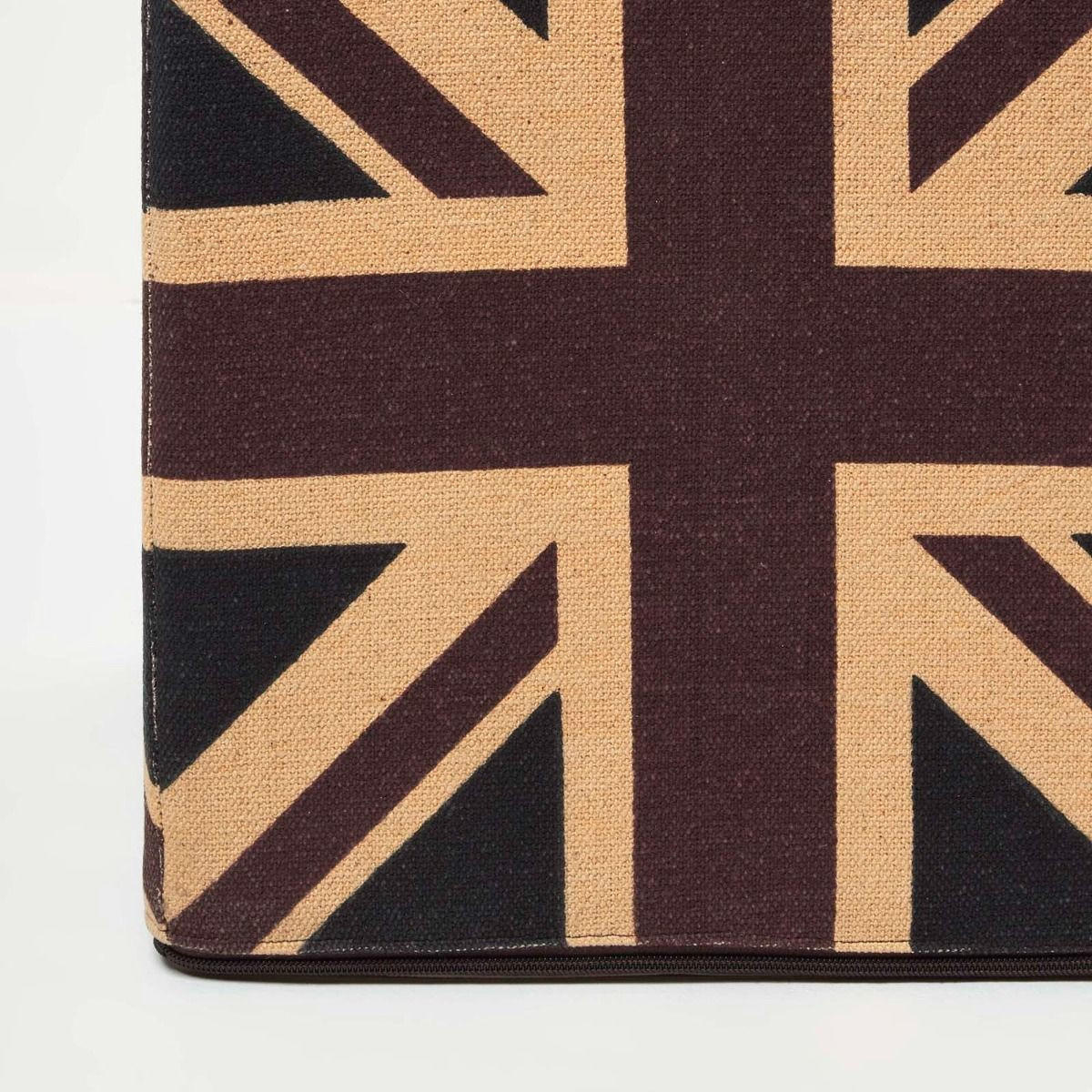 SITZWÜRFEL Union Jack im Vintage-Stil, 36/36/38 cm - Dunkelblau, Textil (36/38/36cm) - Homescapes