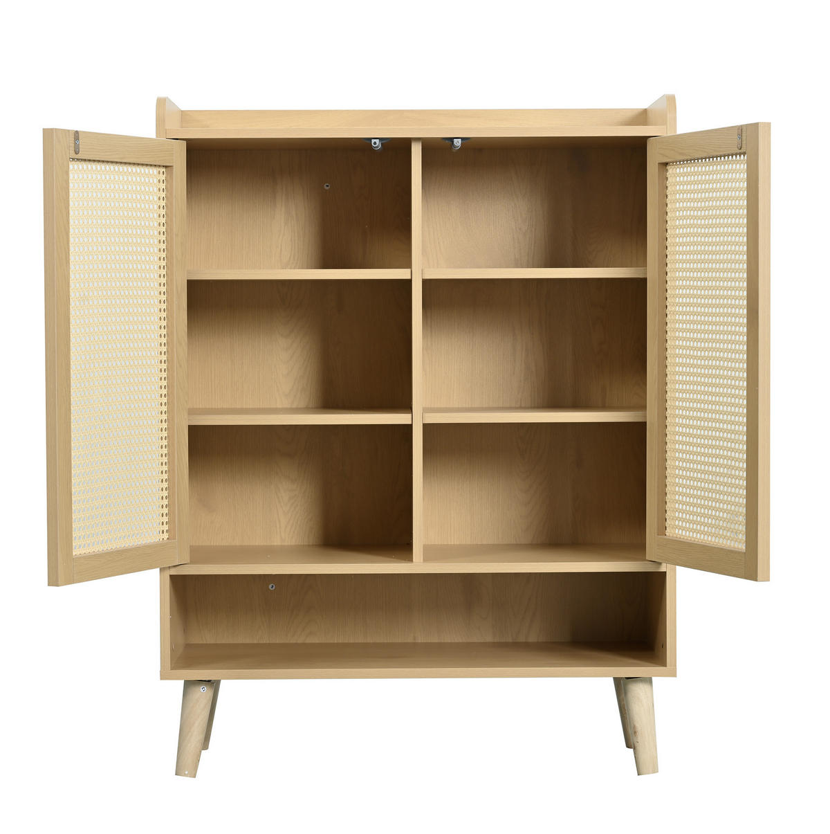 SCHUHSCHRANK 80/35/105 cm in Eichefarben mit 2 Türen und Massivholzbeinen - Naturfarben, Holzwerkstoff (80/105/35cm) - Flora Grace
