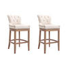 BARHOCKER 2er Set Stoff Creme - Creme/Naturfarben, Holz/Textil (55/109/57cm) - CLP