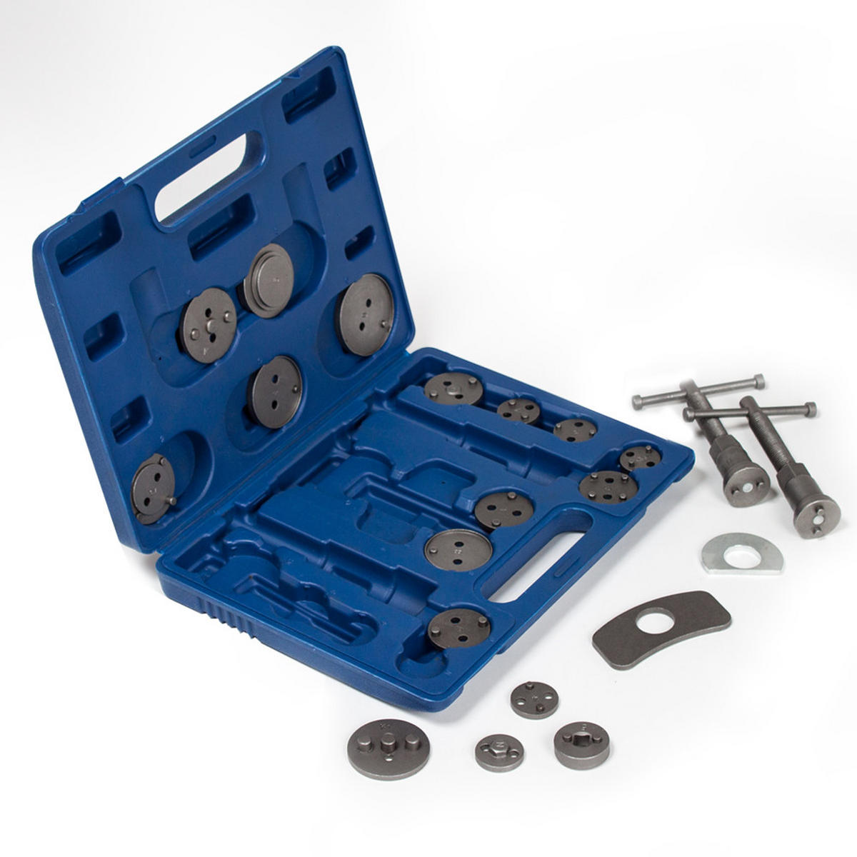 BREMSKOLBENRÜCKSTELLER-SET ,übersichtliche Anordnung im Kunststoffkoffer,blau - Blau, Metall (52.5/33/5cm) - tectake