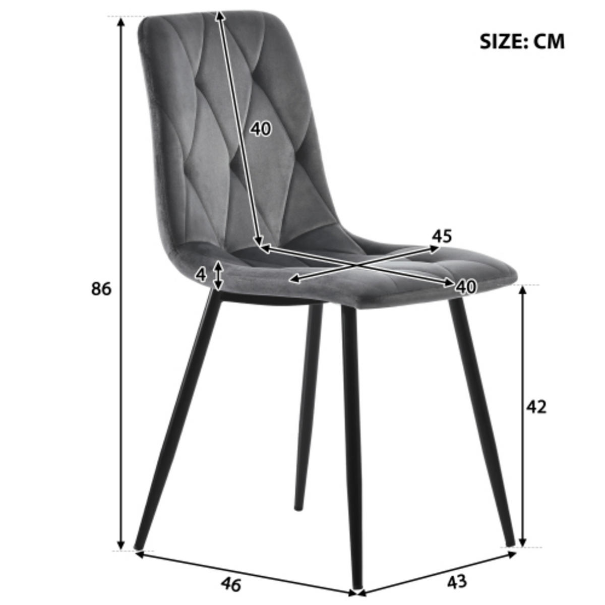 ESSTISCHSET 5-Teilig Rund 120 Cm, 4 Samtstühle Grau, Für 4-6 Personen - Weiß, Metall (68.58/25.4/87cm) - FLIEKS
