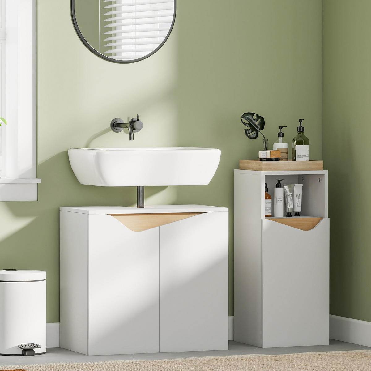BADEZIMMERSCHRANK Weiß 35.0/60.0/57.9 cm - Weiß, Holzwerkstoff (60/57.9/35cm)