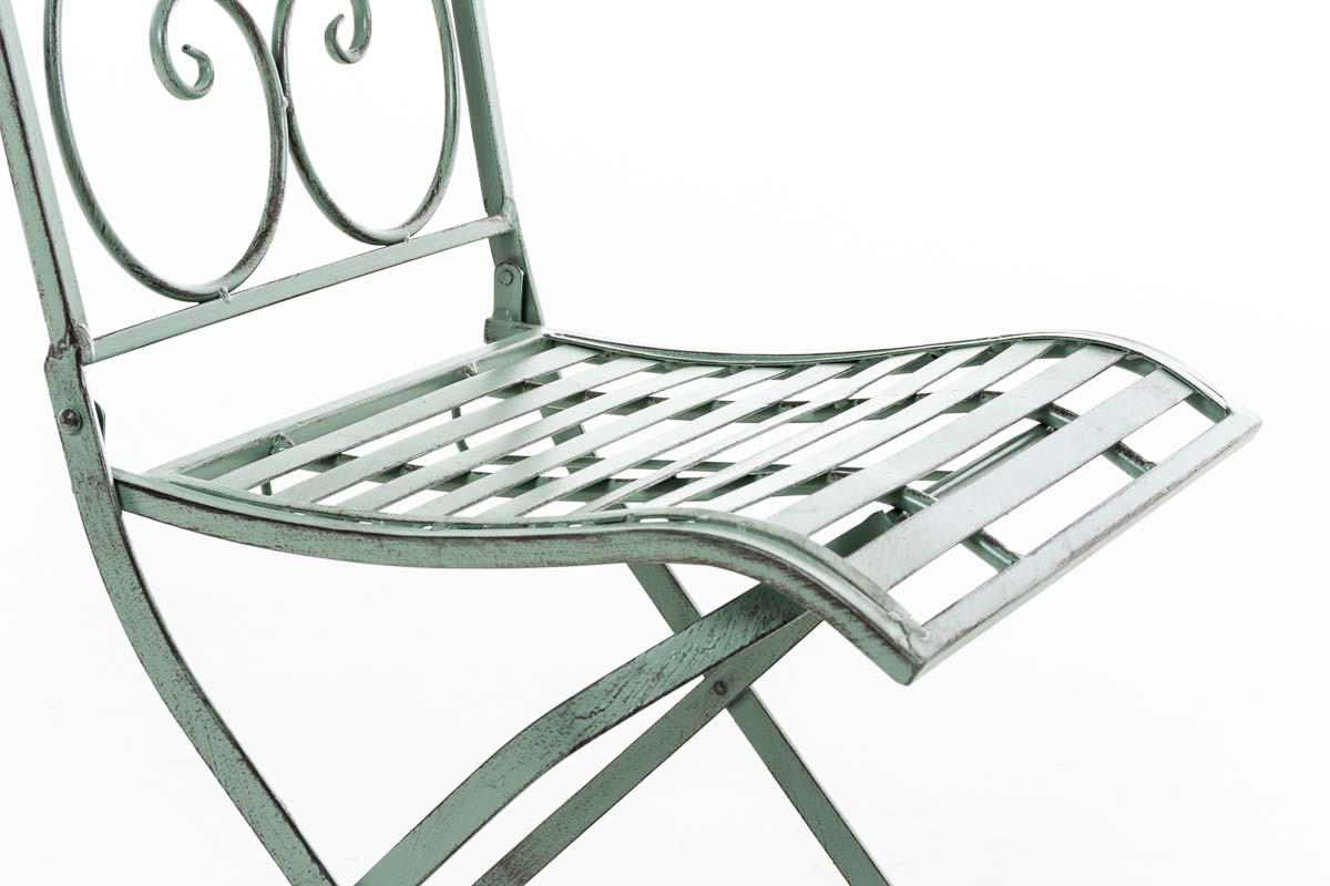 BALKONSET Bistroset Rizar Metall Antik-grün 2 Personen - Grün, Metall - DELUKE