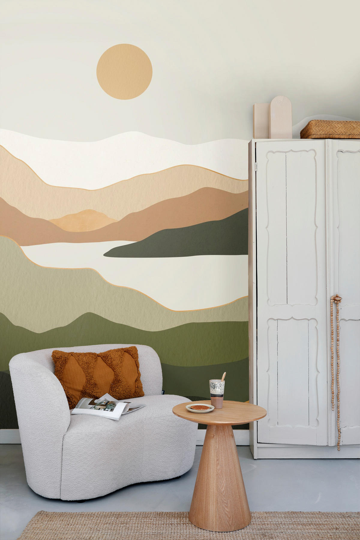 FOTOTAPETE Wüstenlandschaft 250 x 279 cm - Grün, Papier (250/279cm) - ESTAhome