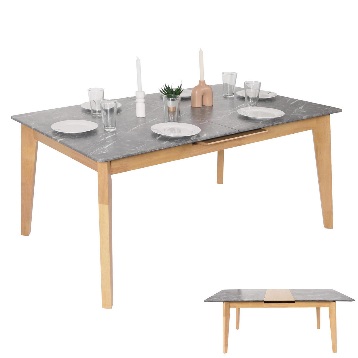 ESSZIMMERTISCH rechteck Grau - Braun/Grau, Holz (90/200/77cm) - MCW