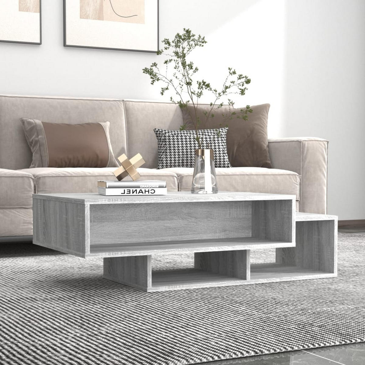 COUCHTISCH Grau Sonoma 105x55x32 cm Holzwerkstoff - Grau, Holzwerkstoff (105/55/32cm) - furnicato