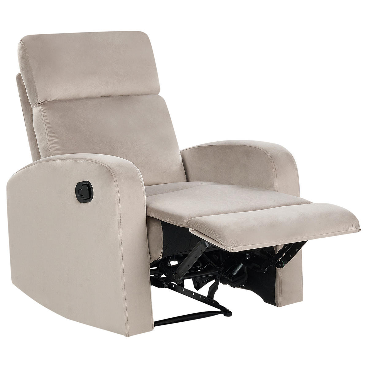 SESSEL Samtstoff taupe manuell verstellbar Verdal - Beige, Textil (76/102/62cm) - Beliani