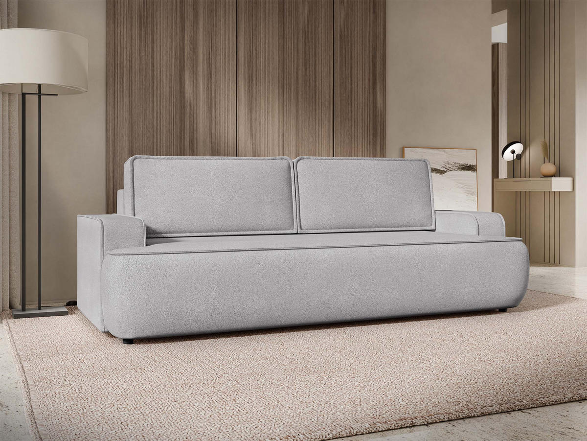 SCHLAFSOFA Mono - Hellgrau/Schwarz, Holz/Kunststoff (248/94/110cm) - MIRJAN24