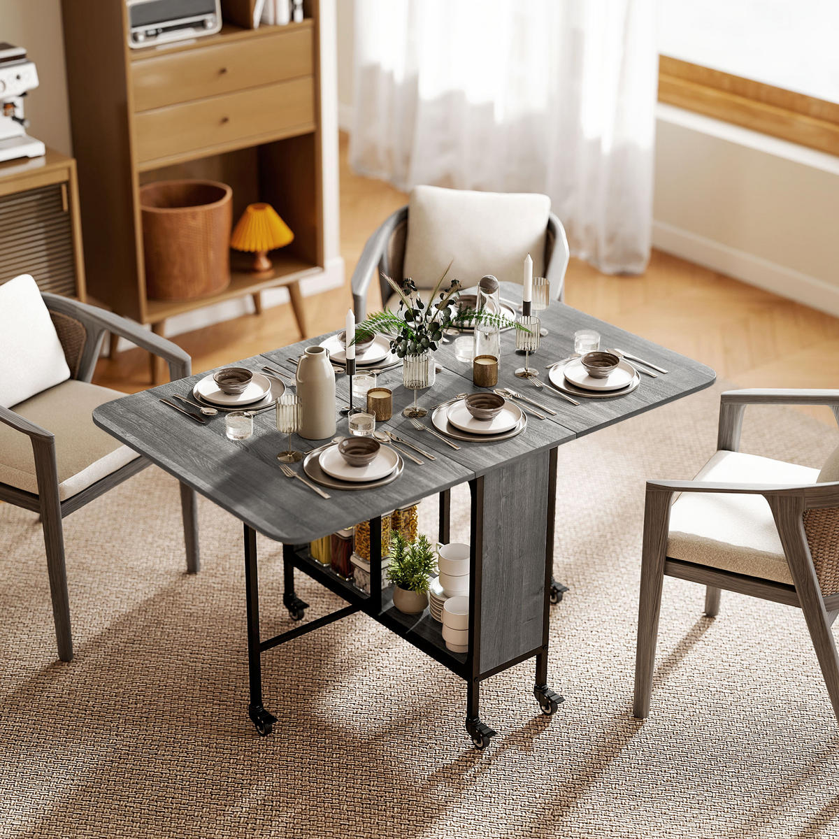 ESSTISCH Grau 1 Stück - Grau, Kunststoff (130/80/74cm) - GiPP