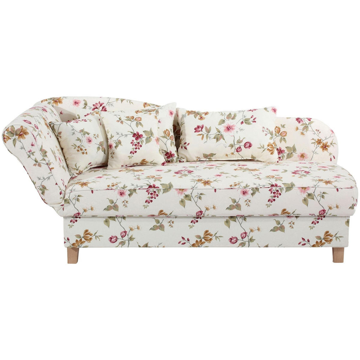 RECAMIERE mit Armteil links klappbar Katia Bezug Flachgewebe Buche natur / weiß - Weiß, Kunststoff (190/82/88cm) - 58aufmkessel