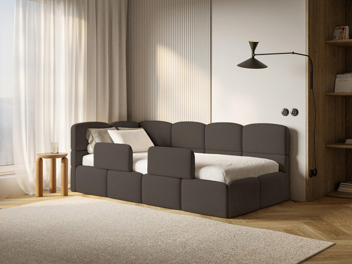 KINDERBETT Cloudy Braun 120 x 200 cm - Schwarz/Braun, Kunststoff/Textil (120/200cm) - Selsey
