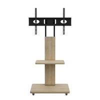 TV-ELEMENT 60/40/114-174 cm Naturholz mit Ablagefach und feststellbaren Rollen - Naturfarben, Holz (60/174/40cm) - Oxeza