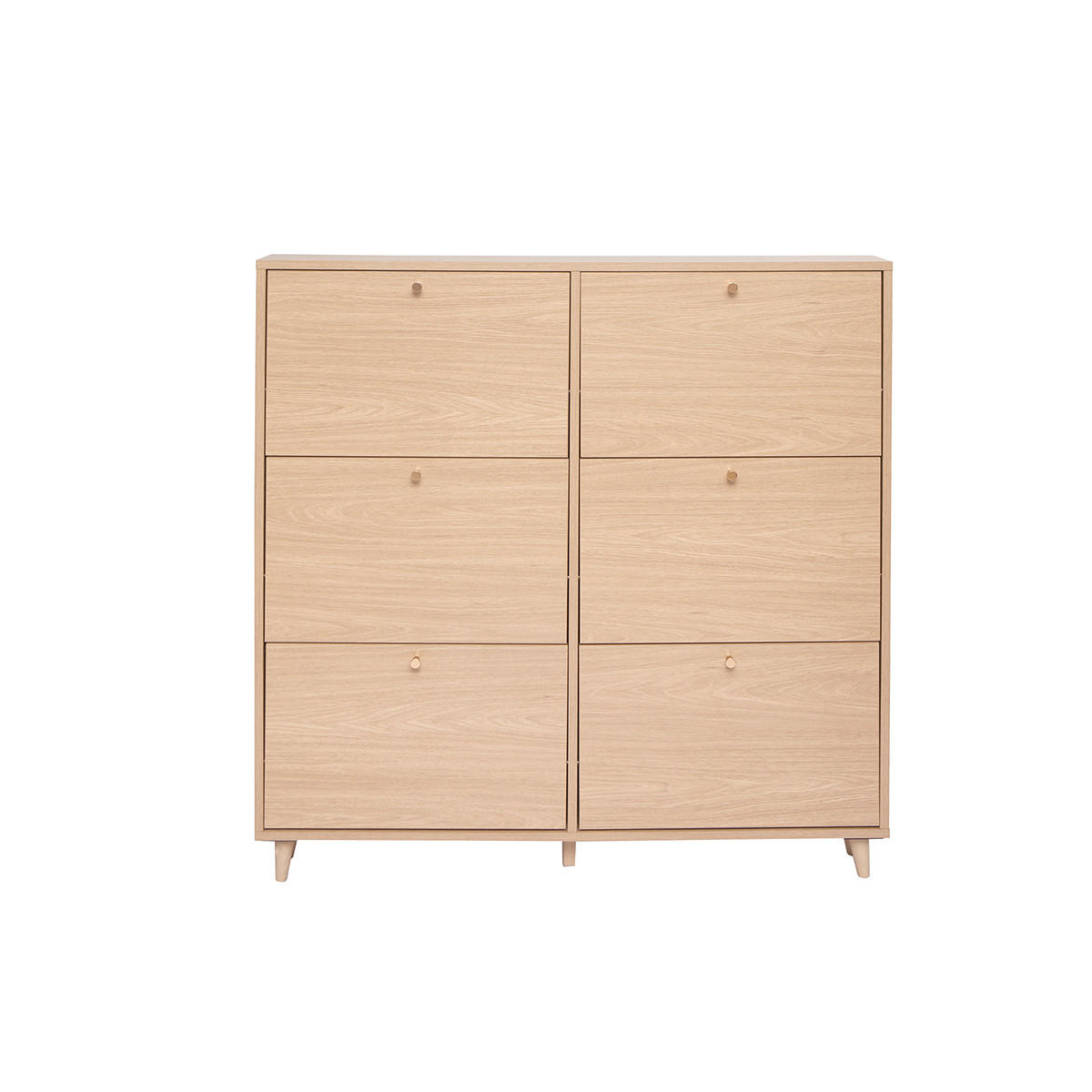 SCHUHSCHRANK Helles Holzdekor Eiche B126 cm SILVESTRE - Eiche Bianco, Holz (17/129.3/126.6cm) - Miliboo