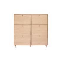 SCHUHSCHRANK Helles Holzdekor Eiche B126 cm SILVESTRE - Eiche Bianco, Holz (17/129.3/126.6cm) - Miliboo