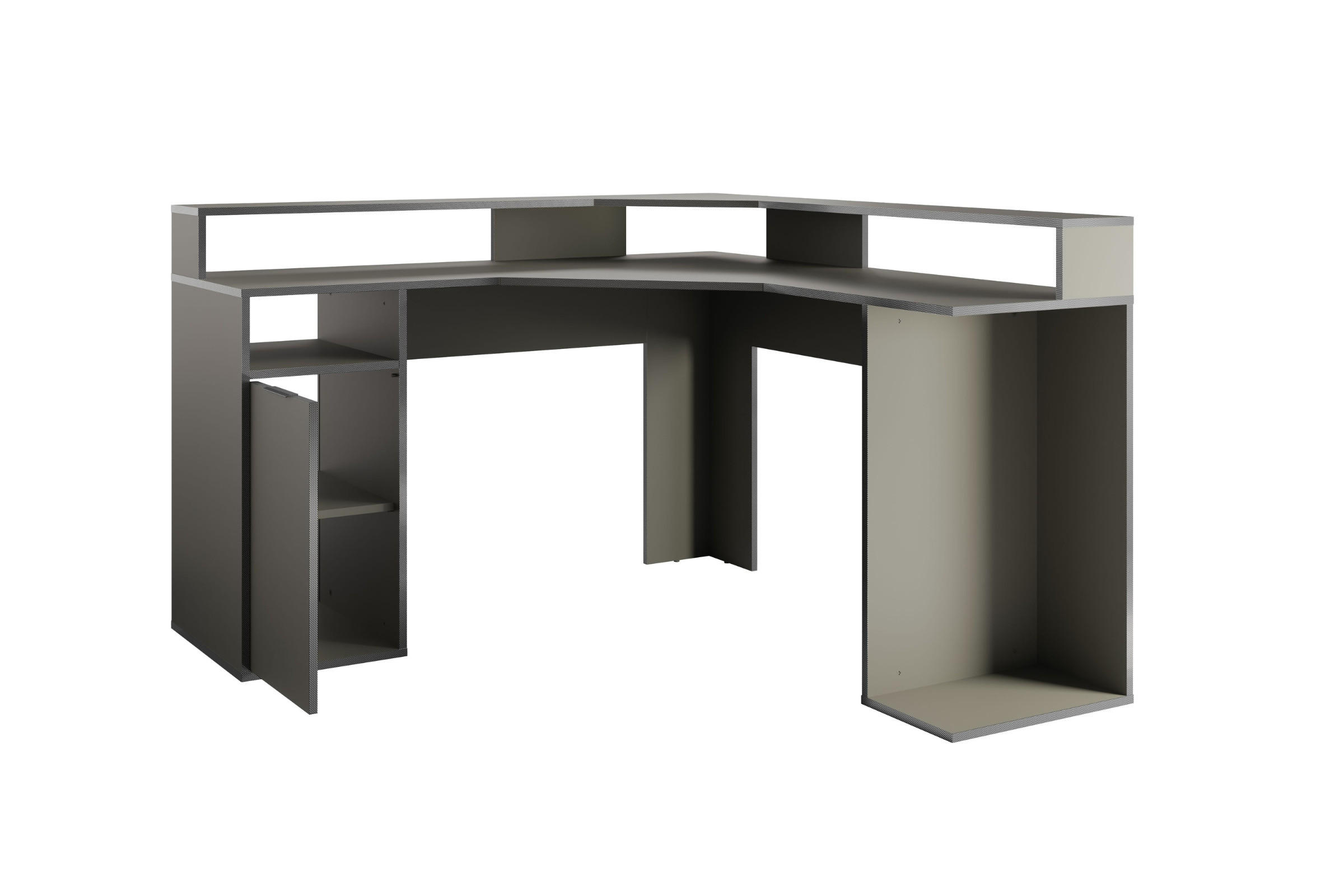 GAMINGTISCH KARO L 139 / 139 cm in Graphit - Graphitfarben, Holzwerkstoff (139/139/89cm) - Deine Möbel 24