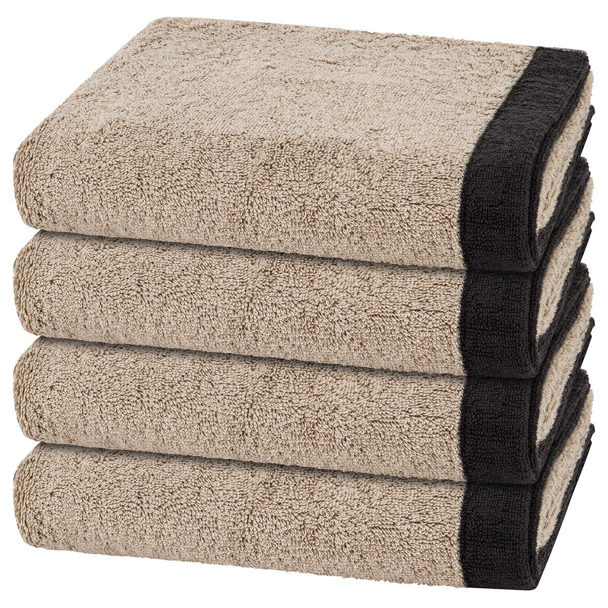 HANDTUCH Lifestyle Splash 4er-Set - Beige, Textil (50/100cm) - Cawö