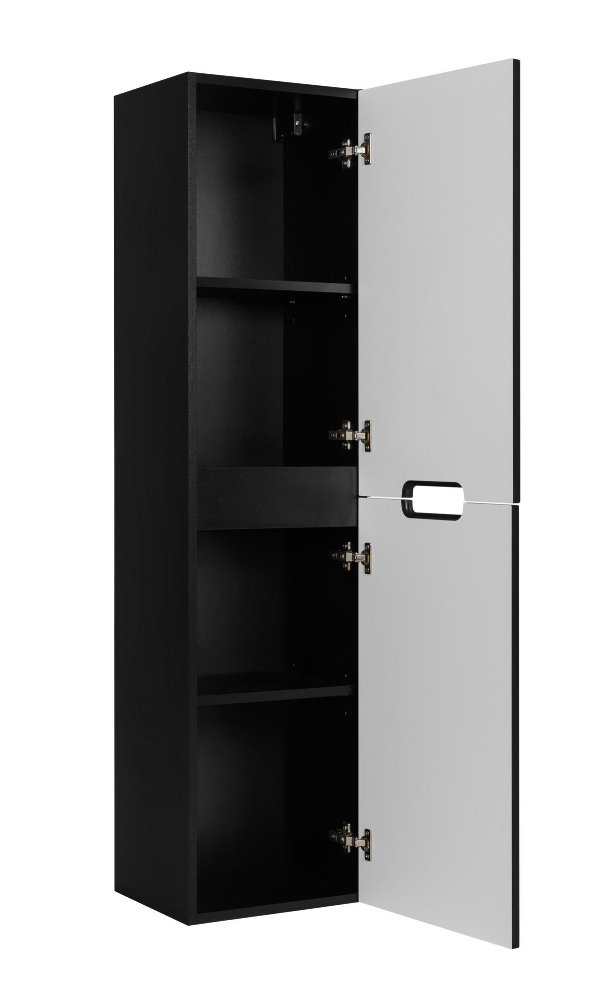 BADEZIMMERSCHRANK : schwarz, 35 x 136 x 27 cm - Schwarz, Holzwerkstoff (35/136/27cm) - 3XE LIVING