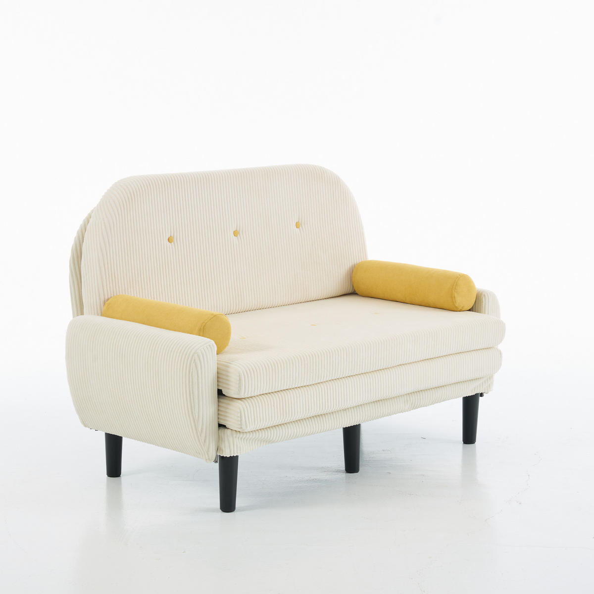 SCHLAFSOFA 133,5/77/85 cm Elfenbein Cord mit Stauraum - Ecru, Textil (77/85/133.5cm) - Oxeza