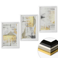 WANDBILDER 3er-Set - 40x60 cm Weißer Rahmen - Abstrakte modische Malereimuster - Weiß, Kunststoff (40/60cm) - ArtPrintCave